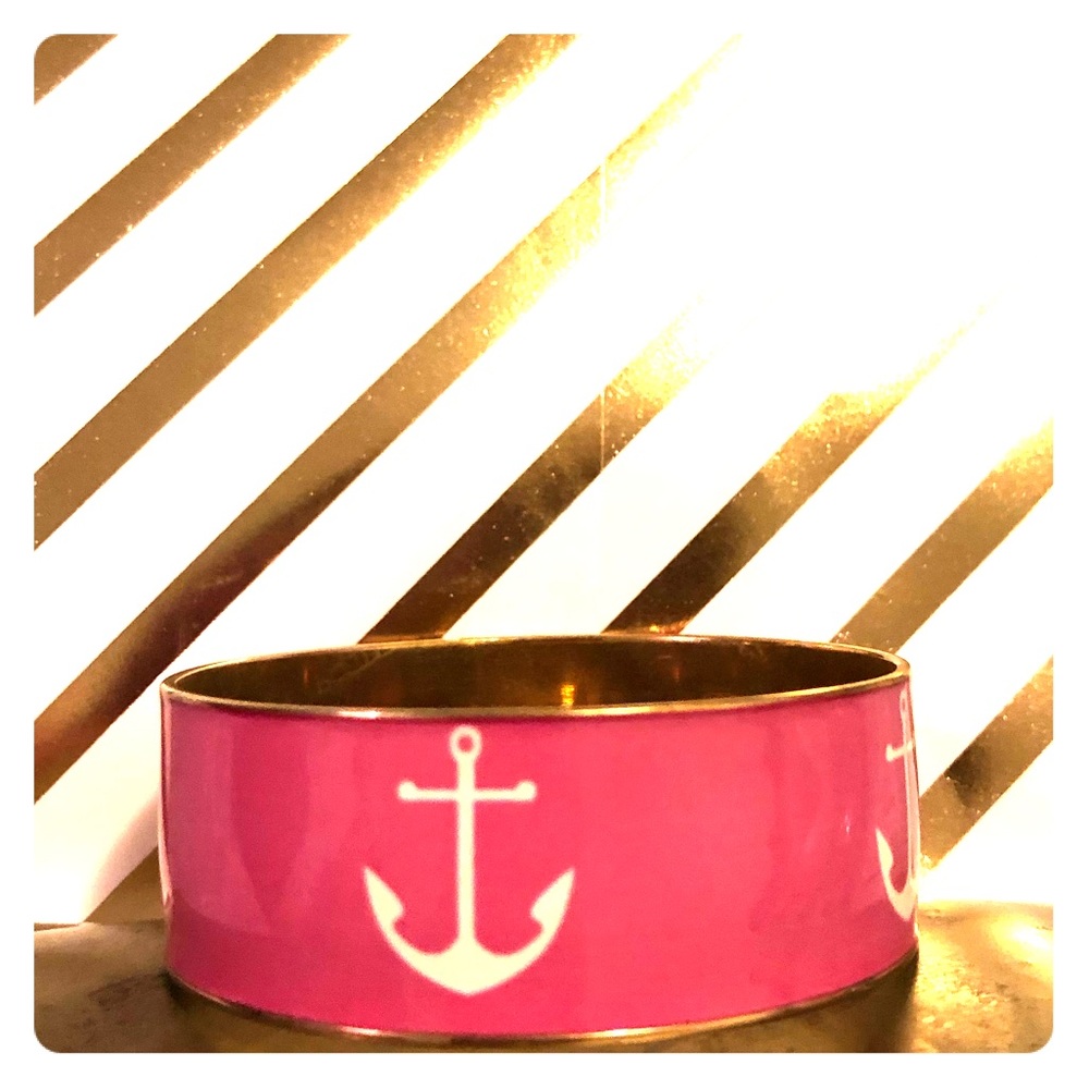 Pink Enamel and Gold Bracelet from J. Crew